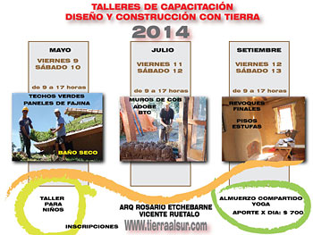 Talleres de Capacitación, diseño y construcción con tierra 2014.