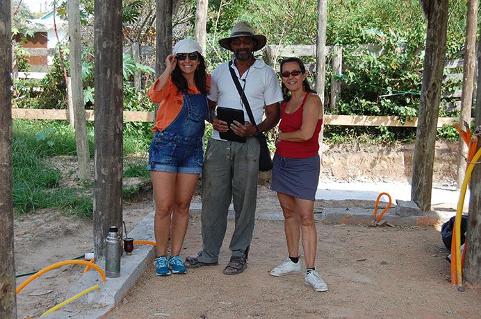 Iniciando la obra en Arachania, Rocha (Uruguay).